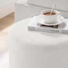 Modway - Tilden Velours rond de performance de 16" Rembourré Ottoman - Albâtre naturel-Glissements au pied sans marquer