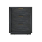 Manhattan Comfort - Table de nuit moderne Evelyn 20" à 3 tiroirs - Gris charbon-Table de nuit moderne pour chambre et salon