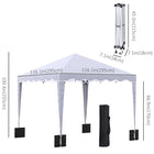 Outsunny - Tente auvent pliante 10 pi l x 10 pi L avec sac de transport, blanc-Cordes et piquets de sol pour fixer le gazebo au sol