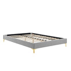 Modway - Sutton Performance Velvet Cadre de lit complet, Gris clair-Cadre de lit complet