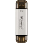 Transcend - SSD portable USB-C/A ESD310 - 2 To - Argent métallisé-Deux connecteurs, des possibilités infinies
