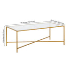 Hudson&Canal - Table basse rectangulaire Henley , 122 cm de large, avec plateau en verre - Laiton-9