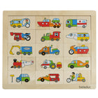 Beleduc - Puzzle de transport associer et mélanger - Ensemble de 30-Toutes les pièces sont en bois