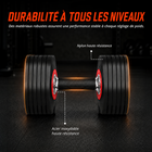 MotionGrey - Ensemble  de 2 haltères réglables V2 avec cadrans de réglage rapide et bases de rangement - 5 à 26,5 lb-Poids lb: 53