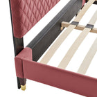Modway - Harlow Performance Velvet Cadre de lit à plateforme King, Rose poussiéreuse-Assemblée requise