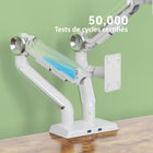 ShoppingAll - Support de moniteur double robuste pour écrans de 13 à 35 po - Blanc-Poids: 15,2 lb
