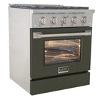 Kucht - 30 po Série KNG Cuisinière Pro Style au gaz naturel - Acier inoxydable/Vert olive-Porte de four interchangeable disponible en neuf couleurs