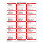 Geographics - Étiquettes D'adresseà bordure rouge - 90 Pqt-30 étiquettes par feuille, 3 feuilles par paquet
