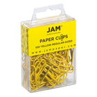 JAM Paper - Trombones standard colourés - 1 pouce - jaunes - paquet de 100-Taille : 1 pouce (standard/régulier) | Gardez vos piles de papier organisées avec des trombones colourés