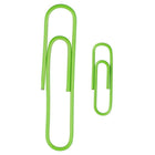 JAM Paper - Paquet combiné de trombones colourés - standard et jumbo - trombones vert lime - 1 paquet de 100 et 1 paquet de 75-Taille : 1 pouce (standard/régulier) et 2 pouces (jumbo) | Gardez vos piles de papier organisées avec des trombones colourés