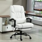 Vinsetto - Chaise de bureau de massage avec vibrations 6 points et repose-pieds - blanc-Dossier incurvé et assise épaisse rembourrée pour un soutien supplémentaire