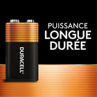 Piles alcalines 9 V Coppetop de Duracell, paquet de 12-ALIMENTATION FIABLE : La pile alcaline de 9 V Duracell Coppertop est une pile polyvalente conçue pour alimenter les appareils de tous les jours dans toute la maison, comme les jouets, les télécommandes, les lampes de poche, les horloges et les radios, les appareils électroniques portables, etc.