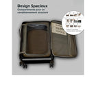 TRAVLR - Valise rigide pliable de 24 pouces - Noir-Poignée de chariot télescopique avec hauteurs de verrouillage à plusieurs niveaux