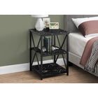 Monarch Specialties - 3595 Table D'Appoint - 26 po H/Marbre Noir/Metal Noir-3