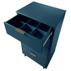 Manhattan Comfort - Granville commode moderne haute étroite et standard - bleu minuit - ensemble de 2-Assemblage à domicile requis Tout le matériel inclus