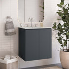 Modway - Bryn Support mural de 24" Vanette de salle de bain - Gris blanc-Construction en mélamine et panneaux de particules