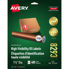 Avery - 8293 Étiquettes d'identification haute visibilité, rond, blanc mat, laser/jet d'encre, 1-1/2" diam - paquet de 400-Étiquettes voyantes pour mettre en valeur les messages importants