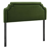 Modway - Magnolia Taille Velvet Performance Résistant aux Taches Tête de lit King Size - Vert mousse-Rembourrage en cuir végane