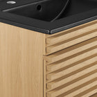 Modway - Render Support mural de 24" Vanette de salle de bain - Noir de chêne-Matchs non inclus