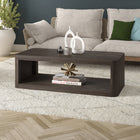 Hudson&Canal - Table basse rectangulaire Kellan (119 cm) - Brun aulne-Finition en brun aulne aspect bois