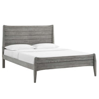 Modway - Georgia Bois Lit plateforme Queen, Gris-Lit quai Queen de ferme moderne