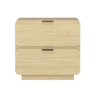 Manhattan Comfort - Table de nuit moderne contemporain Chrystie 26" à 2 tiroirs - Naturel - Lot de 2-La texture riche du grain du bois apporte chaleur naturelle et dimension