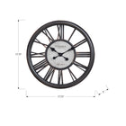 Monarch Specialties - Horloge - 18 po Rond - Horloge Murale - Noir Antique - Transitionnel-Cadre en plastique durable fini en noir antique avec une surface en verre transparent et des mains en métal noir attachées à une toile de fond vintage estampillée pour une touche décorative