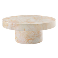 Modway - Alora Intérieur - Terrasse extérieure Rond de béton Table basse - Honey Onyx-Table basse ronde de 34 pouces