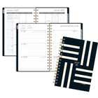 Mead – Agenda hebdomadaire/mensuel 2027 petit – 8-1/2 po x 6 po – rayures géométriques – bilingue-Reliure à double spirale