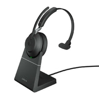 Jabra - Casque mono Evolve2 65 Link380C UC avec support - Noir-Type de casque ou microphone et utilisation : casque mono
