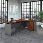 Bush Business Furniture Westfield 60 L x 43 P Bureau gauche 3 positions assis-debout avec classeur - Hansen Cherry (SRC127HCSU)-Le bureau Lift-n-Lock peut être réglé sur 3 positions de hauteur debout : 37, 40 ou 43 pouces et revient facilement à la hauteur assise.