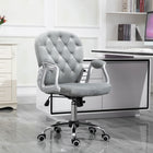 Vinsetto - Chaise de bureau à domicile réglable avec dossier capitonné à boutons-Réglez la hauteur du siège selon vos besoins pendant de longues heures de travail