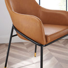 Modway - Jovi Cuir végane Chaise à manger - Black Tan-Épingles de pied non marquées