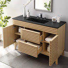 Modway - Render 48" Vanité de salle de bain à un seul lavabo - Noir de chêne-MDF et panneau de particules