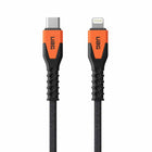 UAG - Câble Charge/Sync Robuste Kevlar USB-C Lightning 5p, Orange-Prend en charge une vitesse de charge de 30 watts et un transfert de données à 480 Mbps