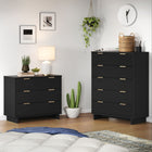Manhattan Comfort - Granville commode et chiffonnier modernes - noir - ensemble de 2-Recommandé pour un téléviseur jusqu'à 35 pouces