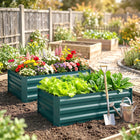 Outsunny - bacs de jardin surélevés 39 po L x 23 po l x 12 po H, lot de 2-Dessus plats : permettent de soulever et transporter en toute sécurité
