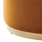 Modway - Tilden Grand Velours rond de performance de 29" Rembourré Ottoman - Rouille naturelle-Arrivée entièrement assemblée