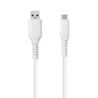 Basic Tech - Câble USB-C Tressé de 6 pi - Blanc-Tressé pour plus de durabilité