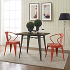 Modway - Promenade Chaise à manger Ensemble de 2 - Rouge-Acier revêtu de poudre