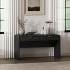 Manhattan Comfort - Bureau moderne Grace 54" avec 2 tiroirs - Noir et Or-La surface spacieuse du bureau offre de la place pour le travail, l’écriture, l’étude ou les tâches quotidiennes