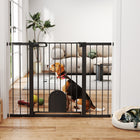 PawHut - Barrière pour animaux extra large 30"-52" avec petite porte - 35"L-Livrée avec un bloc de verrouillage inférieur, ce qui améliore la stabilité