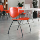 Flash Furniture - Chaise empilable de la série HERCULES, en plastique orange pour supporter jusqu'à 880 lb. avec cadre en titane-Matériel polypropylène