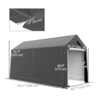 Outsunny - Abri portable 7' x 12', abri extérieur avec porte enroulable, gris-Une fenêtre d'aération permet une circulation optimale de l'air 