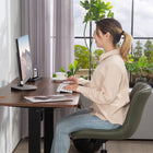 HOMCOM - Chaise d’ordinateur pivotante à 360-degrés sans accoudoirs - vert foncé-Siège pivotant à 360 degrés et roulettes PU pour se déplacer facilement sur divers types de sol