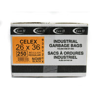 Eco II - Sacs à ordures - 26 po x 36 po - Régulier - noir -  paquet de 250 -26 po x 36 po 