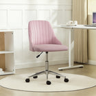 Vinsetto - Fauteuil de bureau vanité avec roulettes pivotantes - rose-Le tissu au toucher velours est doux et élégant