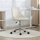 Vinsetto - Fauteuil de bureau vanité avec roulettes pivotantes - blanc crème-Le tissu au toucher velours est doux et élégant