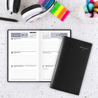 AT-A-GLANCE - Agenda de poche hebdomadaire 2026 - 6 1/16 po H x 3 5/8 po l - noir - bilingue-Couverture en similicuir noir