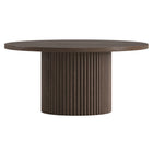 Hudson&Canal - Table basse ronde cannelée Rollan de 81 cm de large, chêne brun-Un design contemporain moderne pour votre salon, votre bureau et plus encore